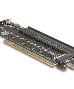 Delock PCI Express 4.0 x16 Riser Karte mit 2 x M.2 Key M NVMe Slot  Bifurcation