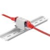 Delock RJ45 Kupplung Cat.6A Buchse zu Buchse mit Staubschutzklappe für Hutschien