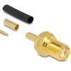 Delock RP-SMA Buchse zum Crimpen RG-174 / RG-316 mit passendem Schrumpfschlauch