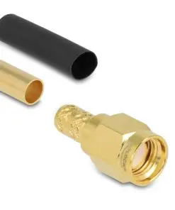 Delock RP-SMA Stecker zum Crimpen LMR200 mit passendem Schrumpfschlauch