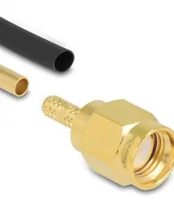 Delock RP-SMA Stecker zum Crimpen RG-174 / RG-316 mit passendem Schrumpfschlauch