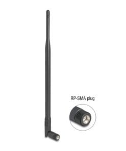 Delock WiFi 2,4 GHz Antenne RP-SMA Stecker 7 dBi omnidirektional mit Kippgelenk