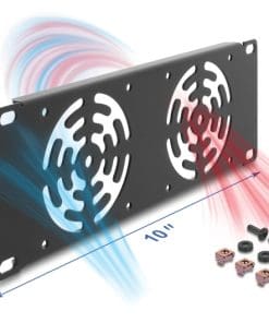 Delock 10? 2 HE Rackblende für 2 Lüfter 80 x 80 mm dunkelgrau