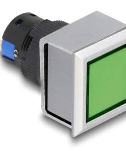 Delock 16 mm Kunststoff Signallampe grün / Lötversion / viereckig