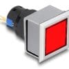 Delock 16 mm Kunststoff Signallampe rot / Lötversion / viereckig
