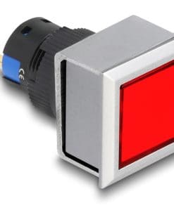 Delock 16 mm Kunststoff Signallampe rot / Lötversion / viereckig