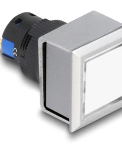 Delock 16 mm Kunststoff Signallampe weiß / Lötversion / viereckig