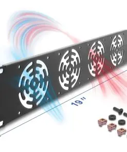 Delock 19? 2 HE Rackblende für 4 Lüfter 80 x 80 mm dunkelgrau