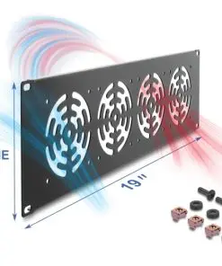 Delock 19? 3 HE Rackblende für 4 Lüfter 92 x 92 mm dunkelgrau