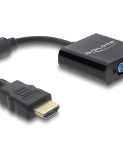 Delock Adapter HDMI Stecker zu VGA Buchse schwarz