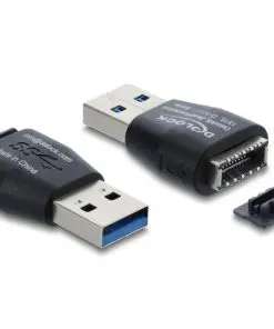 Delock Adapter USB 10 Gbps USB Typ-A Stecker zu USB 10 Gbps Typ-E Key A Buchse