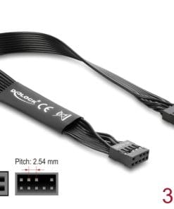 Delock HD Audio Flachbandkabel Mainboard Verlängerungskabel 9 Pin 30 cm schwarz