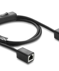 Delock RJ45 Kabel Buchse zu Buchse mit Schalter Cat.6 F/UTP 1 m schwarz