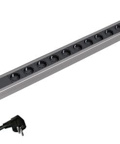Bachmann Handwerkerleiste 12-fach 90°,19"-komp., schwarz 2,0m. ohne Schalter