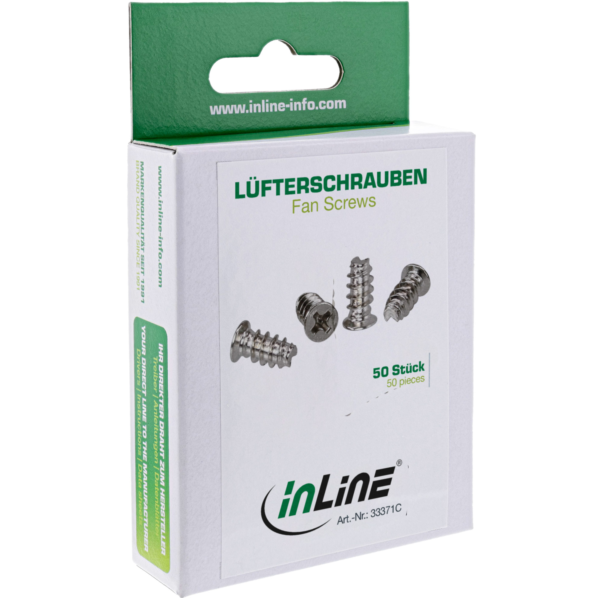 InLine® Lüfterschrauben, 5,0x10,0mm, silber, 50 Stück InLine® Lüfterschrauben, 5,0x10,0mm, silber, 50 Stück – Bild 2