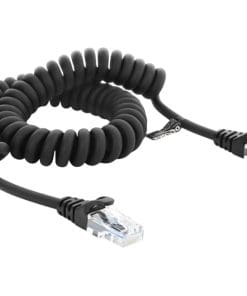 Delock RJ50 Spiralkabel Stecker zu Stecker 1 m schwarz