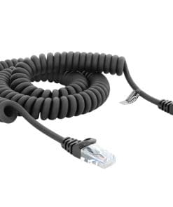 Delock RJ50 Spiralkabel Stecker zu Stecker 2 m schwarz