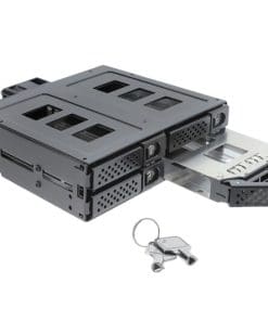 Delock 5.25? Wechselrahmen für 4 x 2.5? SATA oder SAS HDD / SSD mit Schloss