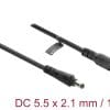 Delock DC Verlängerungskabel 5,5 x 2,1 mm Stecker zu Buchse mit Bajonettverschluss 18 AWG, 2 m schwarz