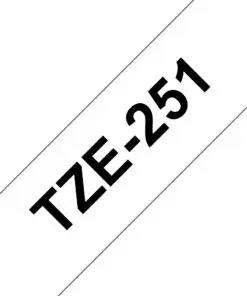 Schriftband TZe-251 (lam.) Schwarz auf Weiß BxL 24mm x 8m