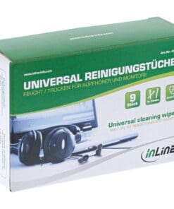 InLine® Universal Reinigungstücher nass/trocken für Kopfhörer und Monitore