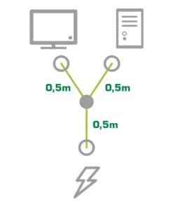 InLine® Netz-Y-Kabel, Kaltgeräte, 1x IEC-C14 auf 2x IEC-C13, 1m, schwarz – Bild 3
