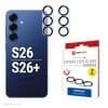DISPLEX CamGlass All-In-One Samsung Galaxy S26 Komplettschutz für das Kameramodul des Mit dem DISPLEX Full Cover Camera Lens Glass – jetzt im praktischen 2er-Pack – sichern Sie das gesamte Kameramodul Ihres rundum ab. Die ultradünne Echtglasplatte (Härtegrad 10H) schützt zuverlässig vor Kratzern, Stößen und Alltagsbeanspruchungen – für brillante Aufnahmen und ein makelloses Gerätedesign.Die durchgehende Abdeckung integriert sich nahtlos ins Kameramodul und erhält dank 92 % Lichtdurchlässigkeit die volle Bildqualität. Eine High-Tech-Beschichtung schützt vor Fingerabdrücken und Schmutz. Dank des vormontierten Quick Mount-Systems ist die Montage werkzeuglos, präzise und blasenfrei – einfach aufsetzen und andrücken.Mit ihrer millimetergenauen Form ist die Schutzplatte kompatibel mit handelsüblichen Schutzhüllen – für optimalen Rundumschutz ohne Kompromisse.DISPLEX – Engineered in Germany. Sichtbar besser. Spürbar sicherer.