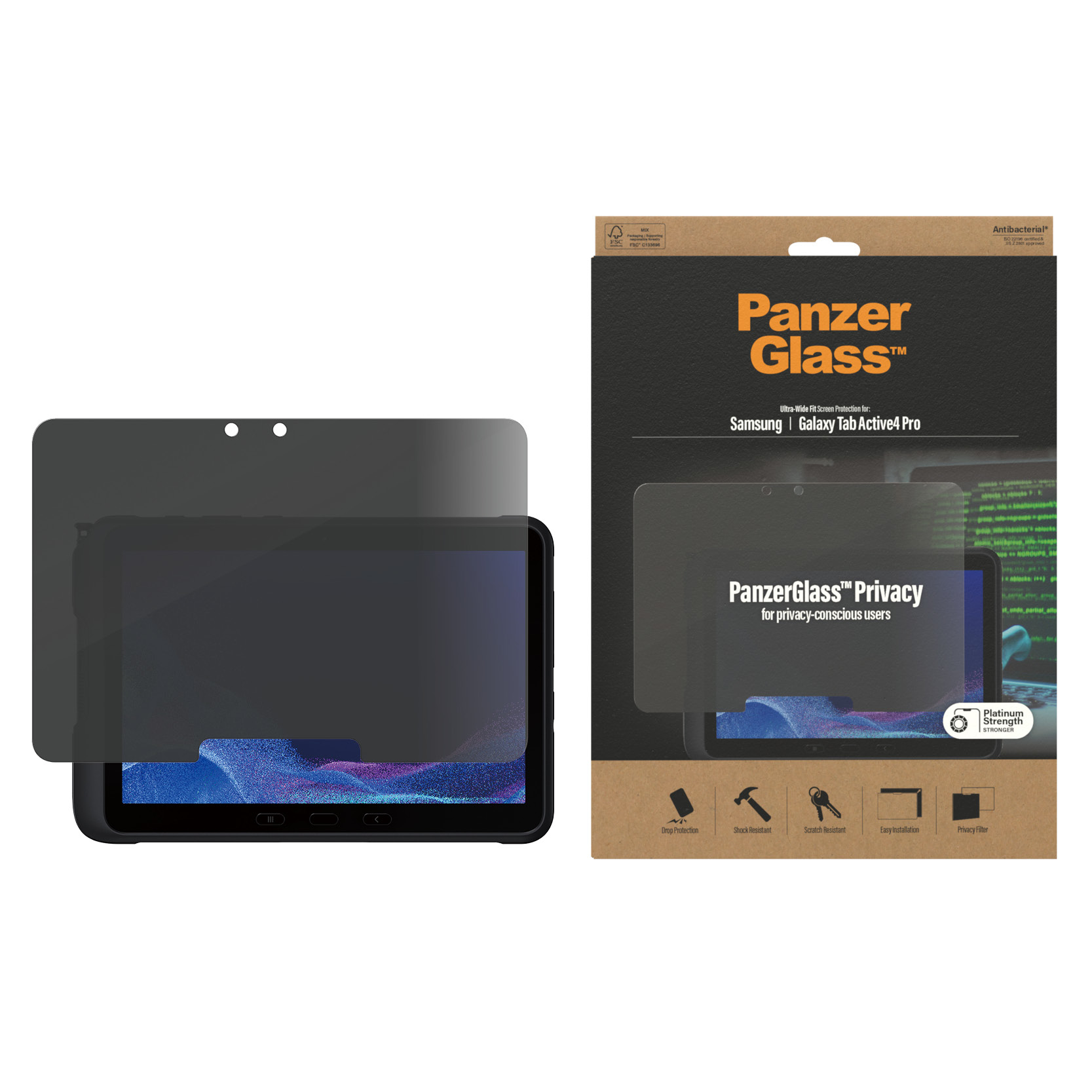 PanzerGlass Privacy Samsung Galaxy Tab Active Pro/Active 4 Pro PanzerGlass Privacy Samsung Galaxy Tab Active Pro/Active 4 Pro – Bild 2
