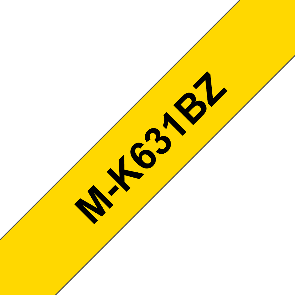 Schriftband M-K631 (nicht lam.) Schwarz auf Gelb 12mm x 8m Schriftband M-K631 (nicht lam.) Schwarz auf Gelb 12mm x 8m