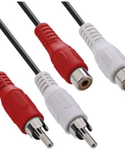 InLine® Cinch Verlängerung, 2x Cinch, Stecker / Buchse, 5m, schwarz
