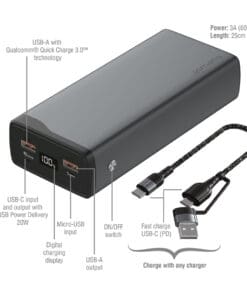 Alternative view of 4smarts Powerbank VoltHub Pro 26800mAh QuickCharge PD gunmetal