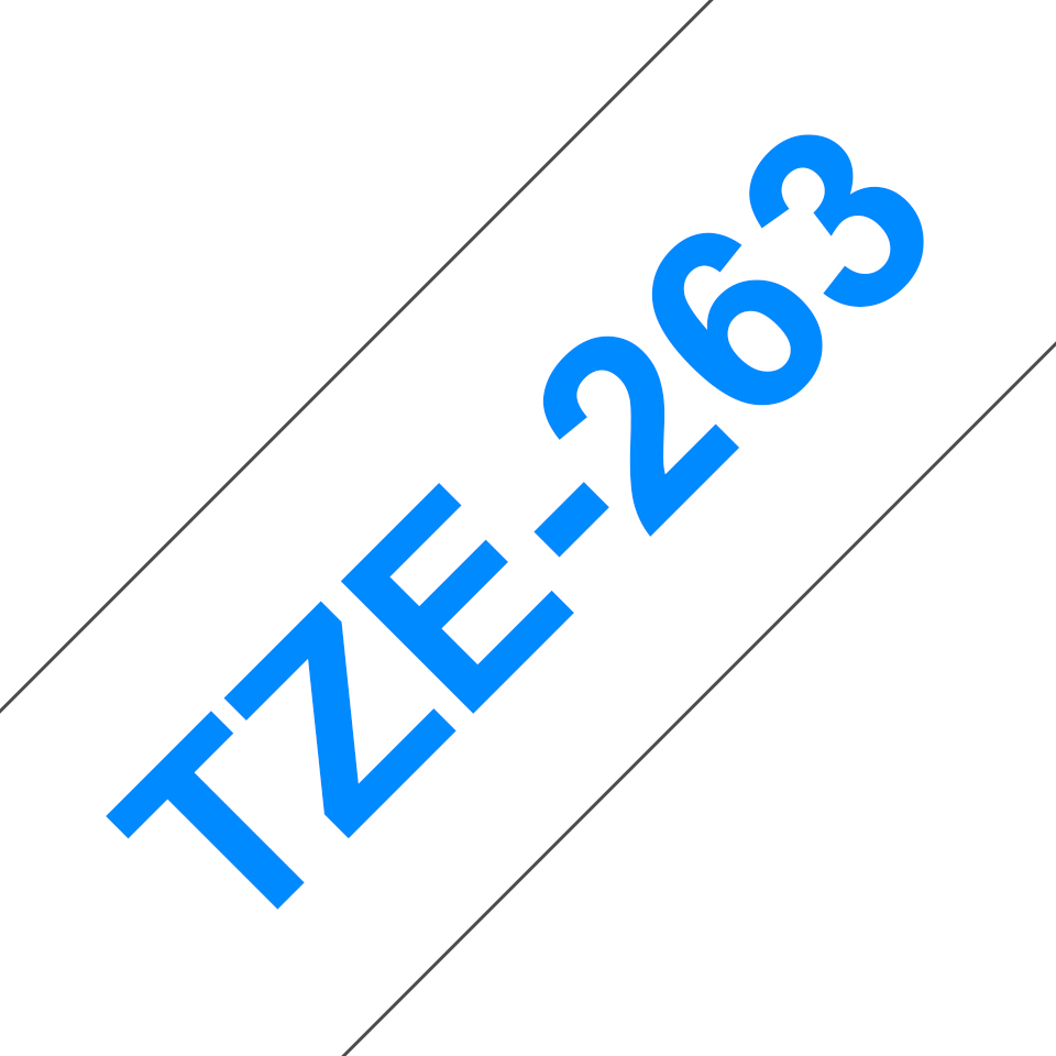 Brother Schriftband TZe-263 (lam.) Blau auf Weiß 36mm x 8m Brother Schriftband TZe-263 (lam.) Blau auf Weiß 36mm x 8m