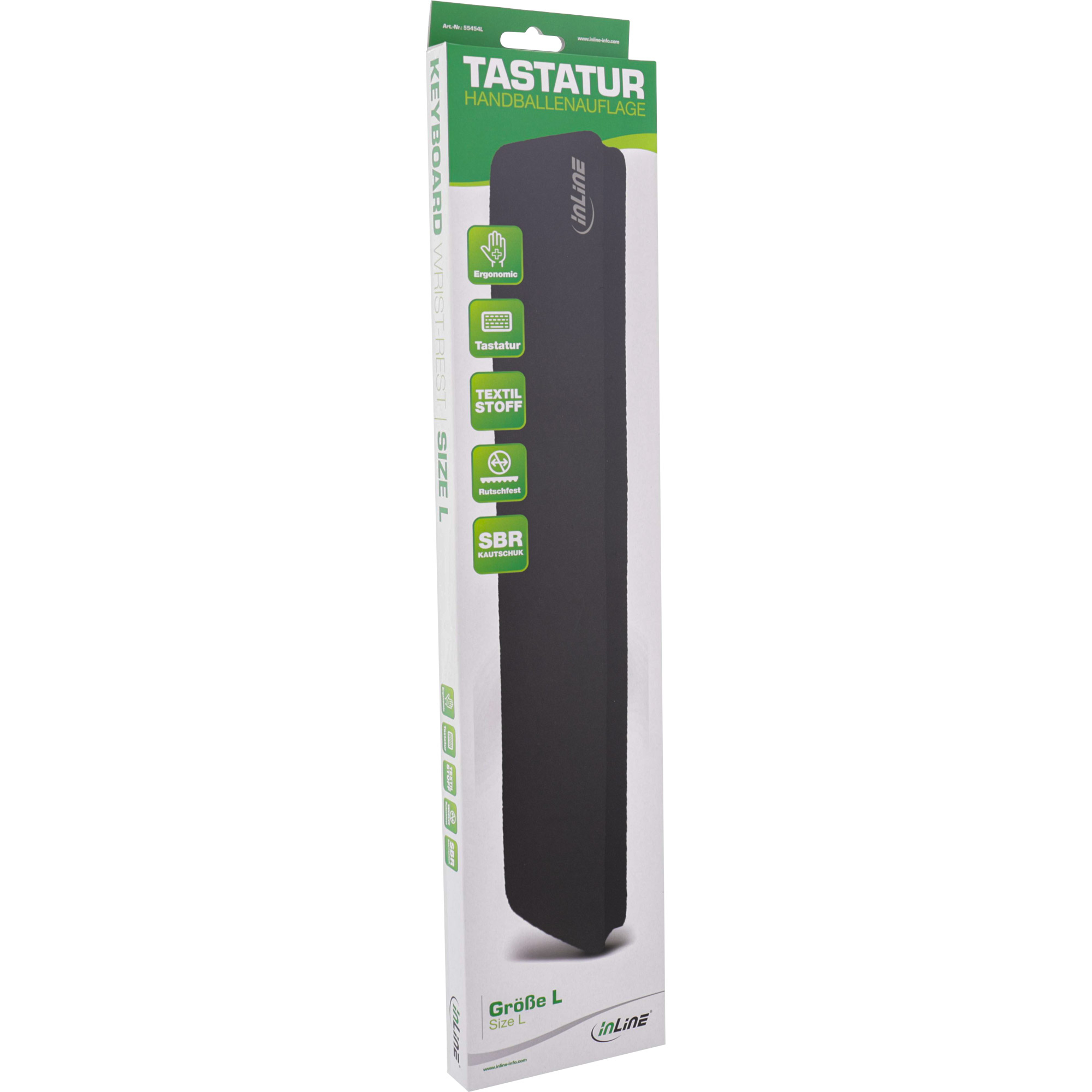 InLine® Tastatur-Pad M, schwarz, Handballenauflage, 360x70x18mm, schwarz InLine® Tastatur-Pad M, schwarz, Handballenauflage, 360x70x18mm, schwarz – Bild 2