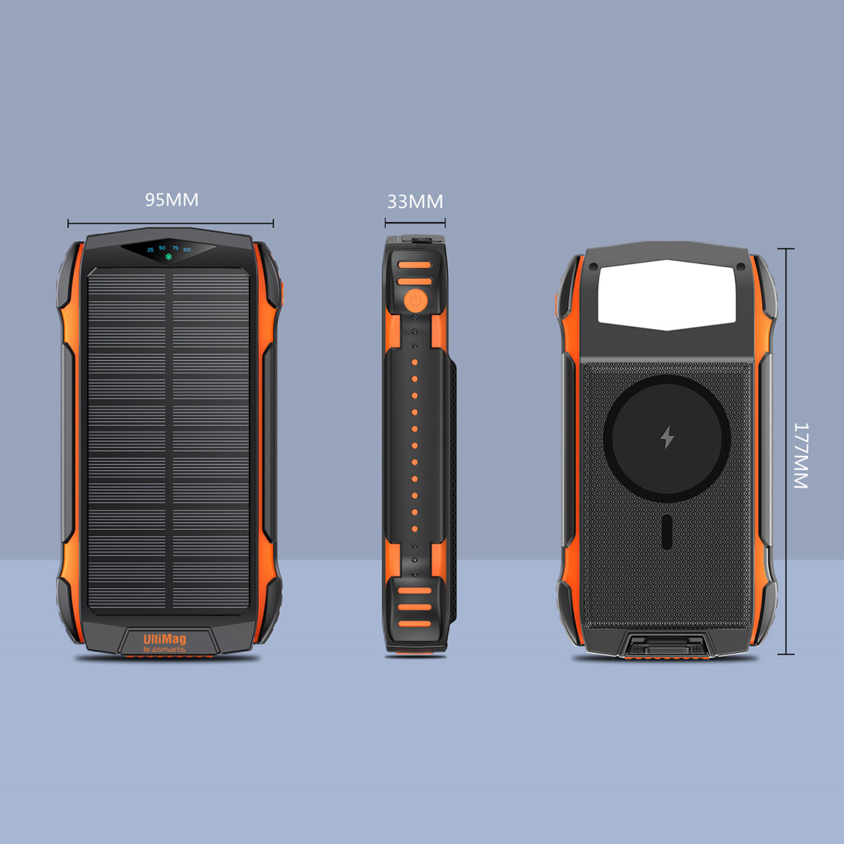 4smarts Solar Powerbank TitanPack UltiMag 20000mAh, schwarz 4smarts Solar Powerbank TitanPack UltiMag 20000mAh, schwarz – Bild 2