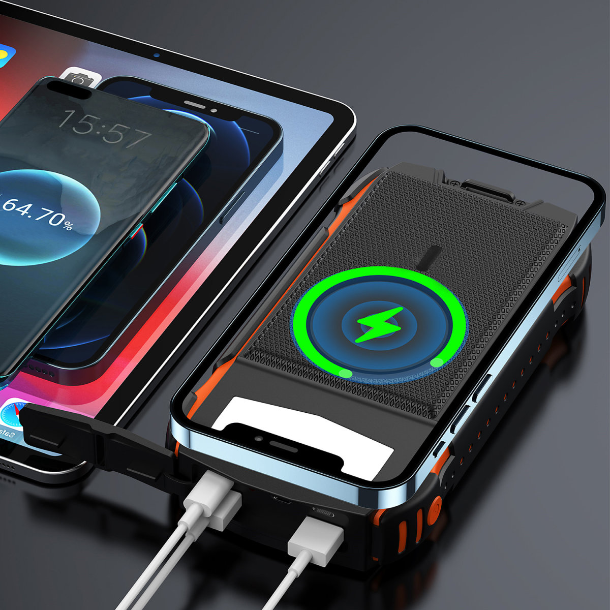 4smarts Solar Powerbank TitanPack UltiMag 20000mAh, schwarz 4smarts Solar Powerbank TitanPack UltiMag 20000mAh, schwarz – Bild 5