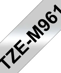 Schriftband TZe-M961 (lam.)Schwarz auf Silber-metallic 36mm 8m