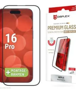 DISPLEX Premium Panzerglas vollflächig Antireflex für Apple iPhone 16 Pro