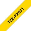 Schriftband TZe-FX631 (lam., flex.) Schwarz auf Gelb 12mm x 8m Erzielen Sie mit Schriftbändern von Brother immer hervorragende, detailierte Ergebnisse.