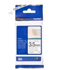 Schriftband TZe-N201 (nicht lam) Schwarz auf Weiß BxL 3,5mm 8m Schriftband TZe-N201 (nicht lam) Schwarz auf Weiß BxL 3,5mm 8m – Bild 3