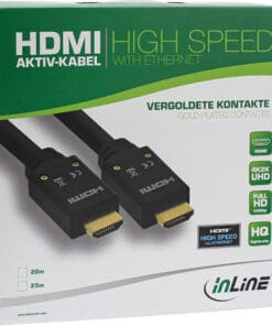 InLine® HDMI Aktiv-Kabel, HDMI-High Speed mit Ethernet, 4K2K, Stecker / schwarz / gold, 25m InLine® HDMI Aktiv-Kabel, HDMI-High Speed mit Ethernet, 4K2K, Stecker / schwarz / gold, 25m – Bild 3