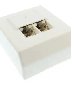 InLine® Cat.5e Anschlussdose, AP 2x RJ45 Buchse, RAL 9010, weiß