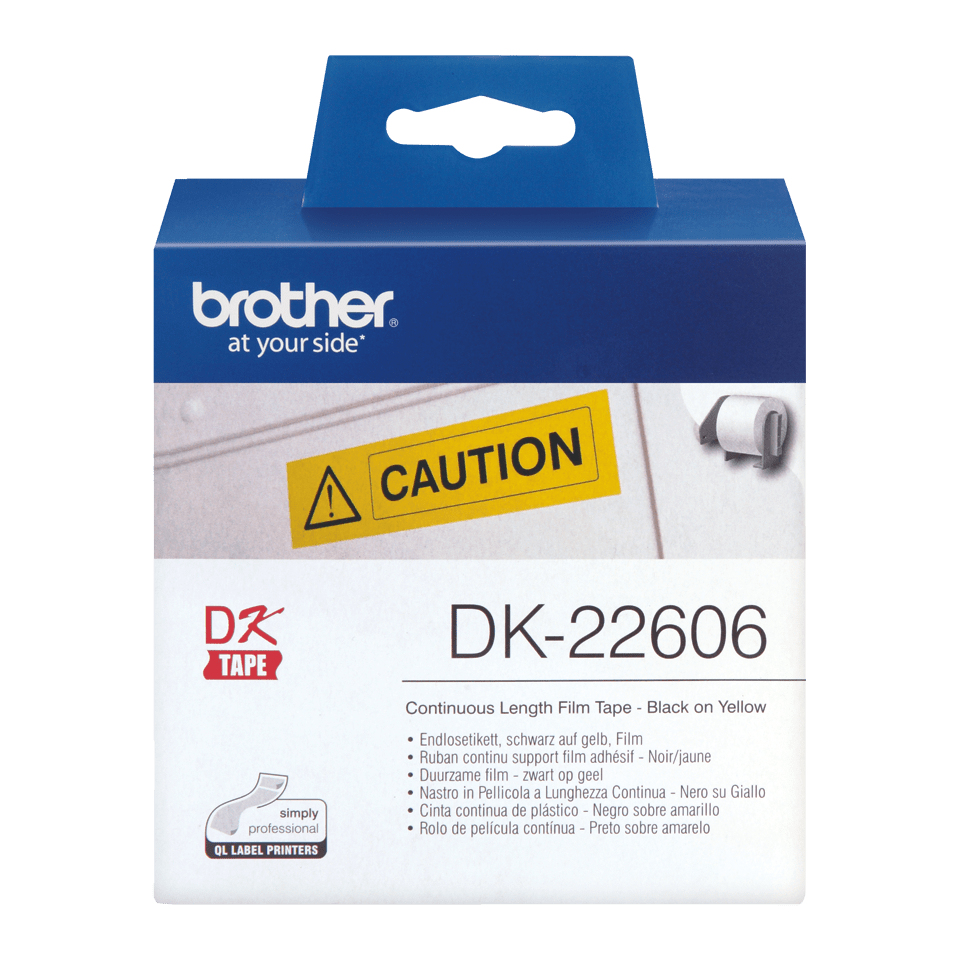 Brother Endlos-Etikettenfilm DK-22606 gelb, 62mm x 15,24m Brother Endlos-Etikettenfilm DK-22606 gelb, 62mm x 15,24m – Bild 3