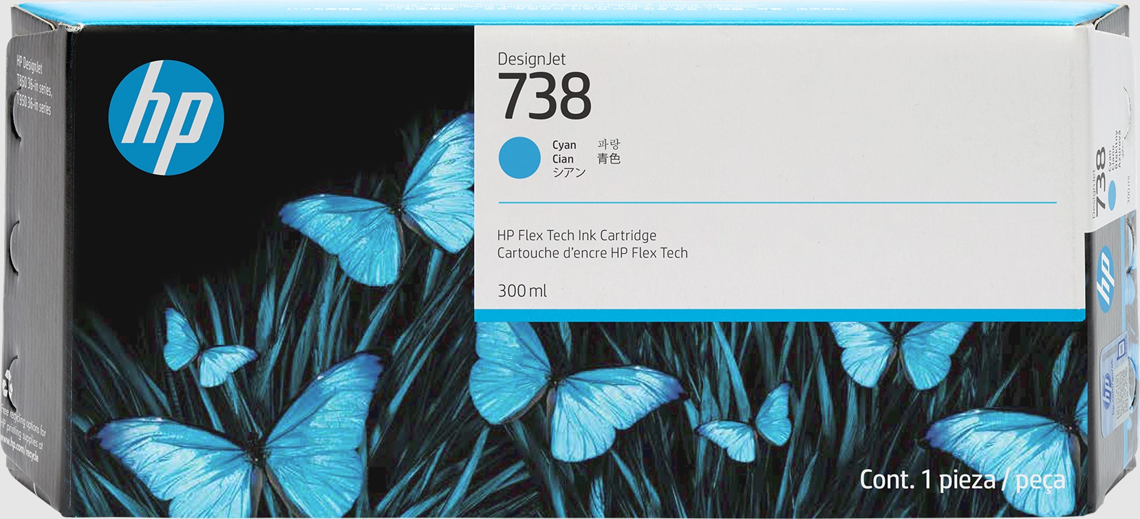HP 738 300-ml Cyan DesignJet Tintenpatrone HP 738 300-ml Cyan DesignJet Tintenpatrone