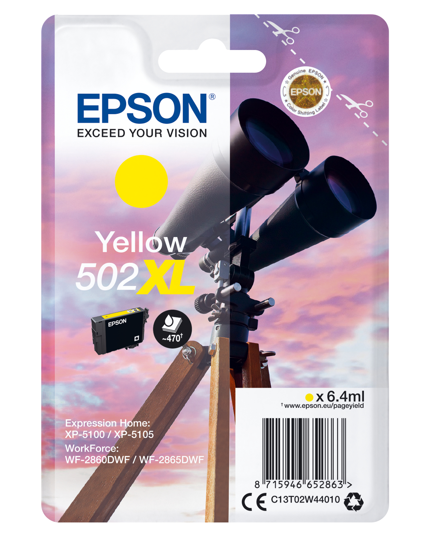 Epson Tintenpatrone 502XL Yellow (ca.470 Seiten) Epson Tintenpatrone 502XL Yellow (ca.470 Seiten)