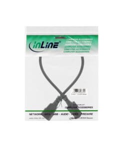 Alternative view of InLine® Kaltgeräteverlängerung, C13 auf C14, schwarz, 0,75m
