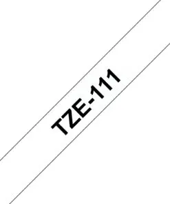 Schriftband TZe-111 (lam.) Schwarz auf Farblos 6mm x 8m