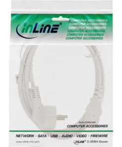 Alternative view of InLine® Netzkabel, Schutzkontakt gewinkelt auf Kaltgerätestecker C13, 0,3m, weiß, weiß