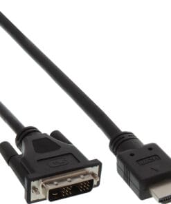 InLine® HDMI-DVI Adapterkabel, HDMI Stecker auf DVI 18+1 Stecker, 0,3m, schwarz