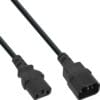 InLine® Kaltgeräteverlängerung, C13 auf C14, 0,3m, schwarz