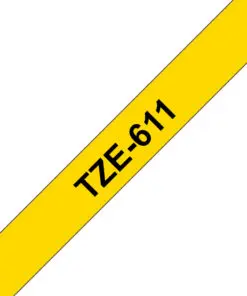 Schriftband TZe-611 (lam.) Schwarz auf Gelb 6mm x 8m